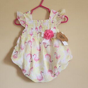 Baby Essentials - Flamingo Print Baby Girl Romper Size 6 Months